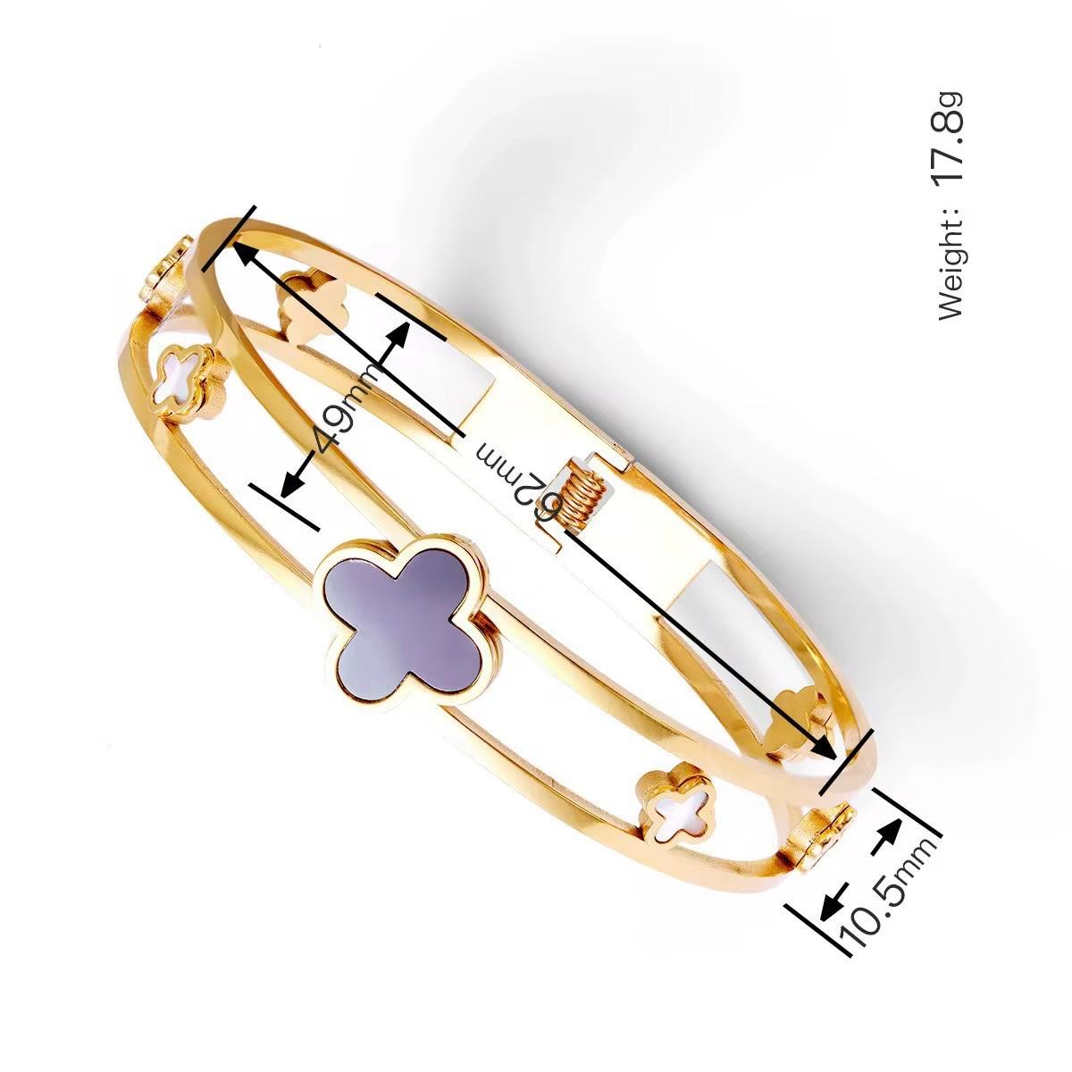 Elegant Open Lucky Clover Bangle.