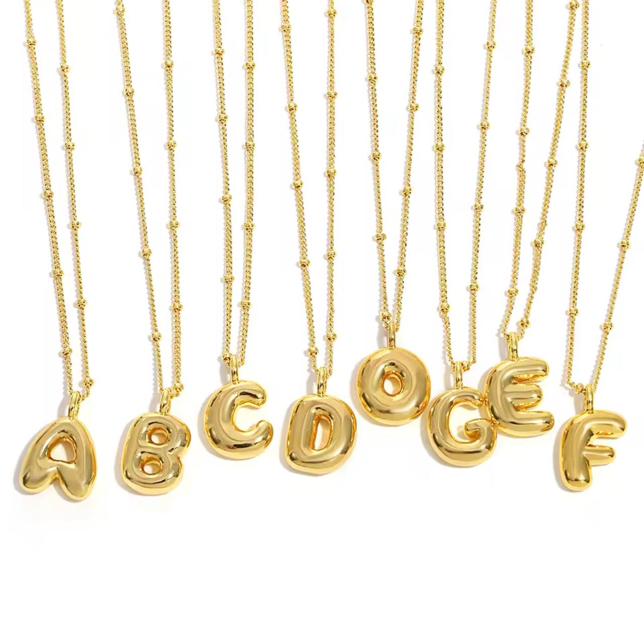 Stainless Steel Gold Plated Bubble Letter Charm