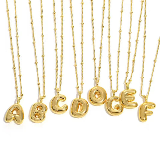 Stainless Steel Gold Plated Bubble Letter Charm