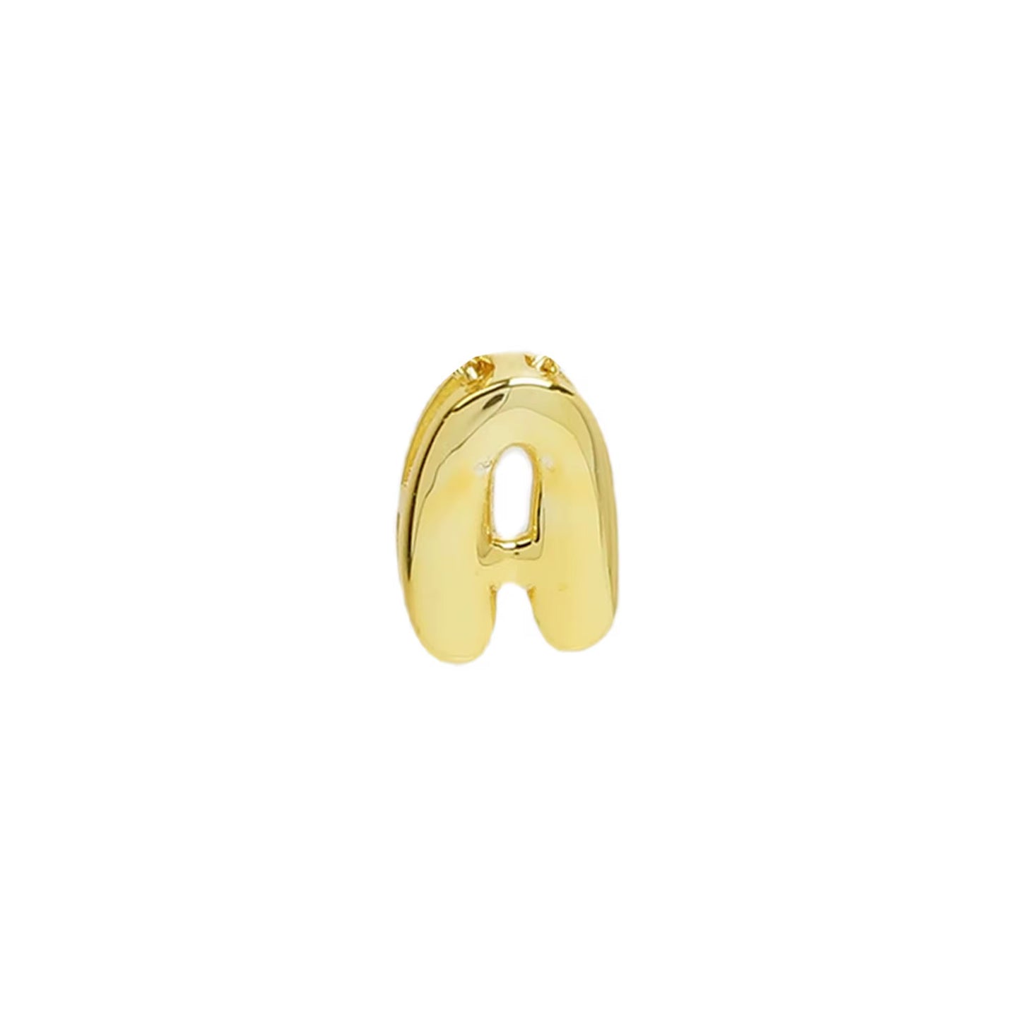 Stainless Steel Gold Plated Bubble Letter Charm