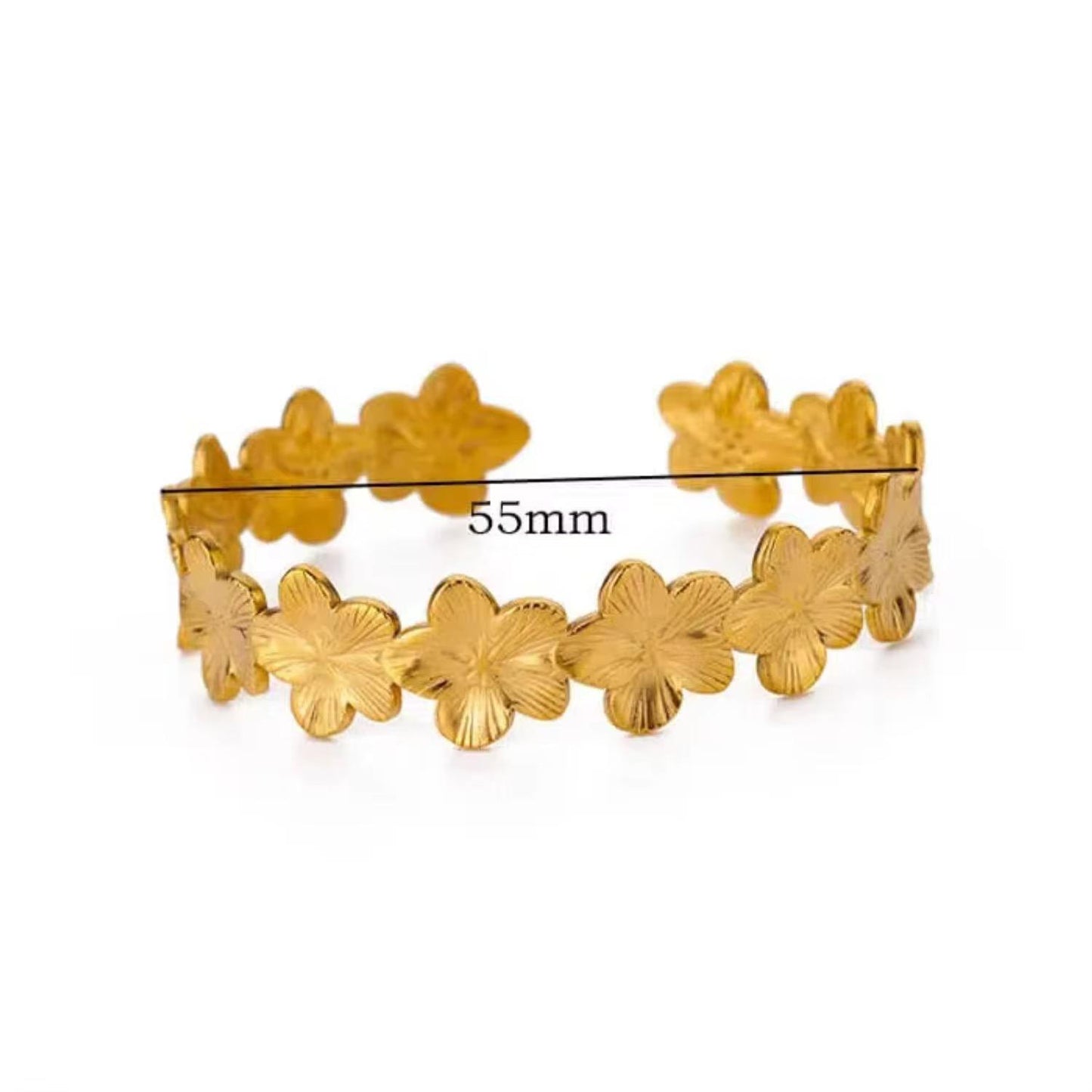 Embrace elegance with this floral-inspired gold bracelet,